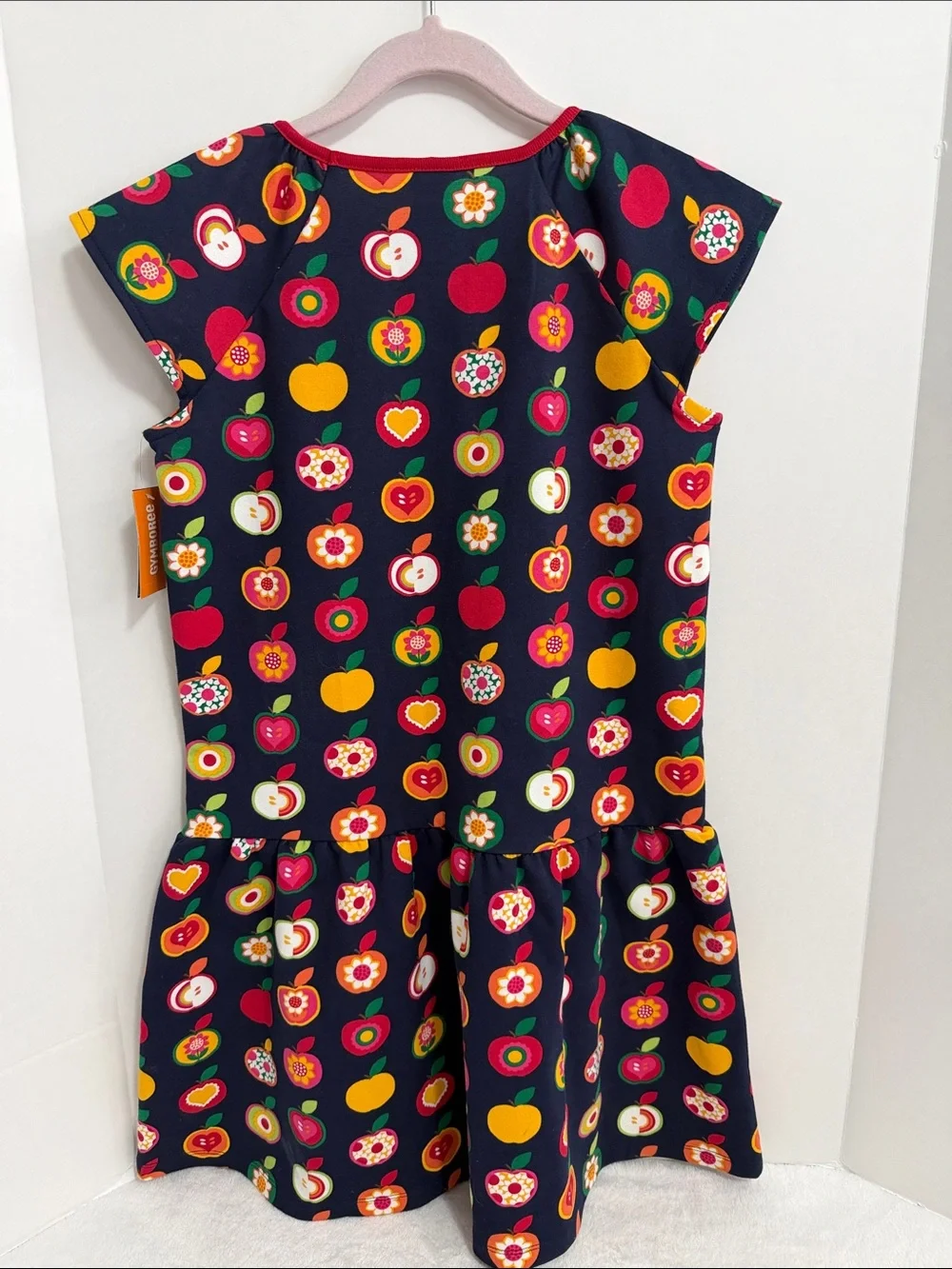 Gymboree Girls Apple Ponte Peplum Dress - Apple Orchard - Blue Size 12